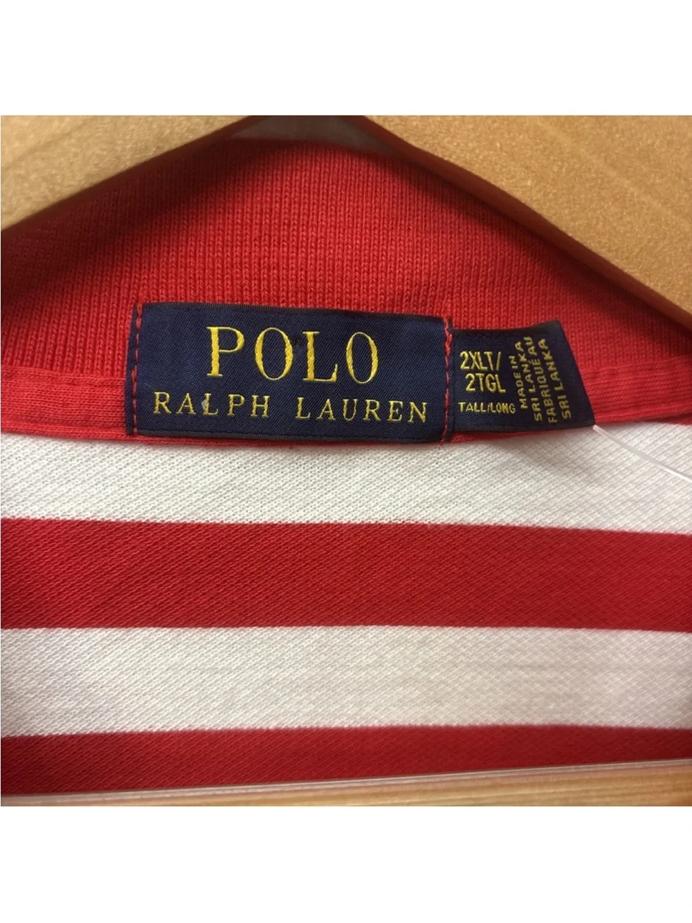 NWT Men’s Polo Ralph Lauren Red Stripe Polo Size 2XL T